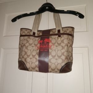 Coach  brown and mocha Signature Cs Med tote